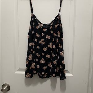 Black floral tank